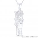 Sacred Heart of Jesus Holy Shepherd Charm 39x12mm Pendant in 925 Sterling Silver Sacred Heart of Jesus Holy Shepherd Charm 39x12mm Pendant in 925 Sterling Silver