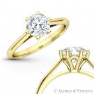 Forever ONE D-E-F Round Moissanite 6Pr Solitaire 14k Yellow Gold Engagement Ring Forever ONE D-E-F Round Moissanite 6Pr Solitaire 14k Yellow Gold Engagement Ring