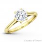 Forever ONE D-E-F Round Moissanite 6Pr Solitaire 14k Yellow Gold Engagement Ring