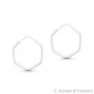 6-Sided Hexagon Lightweight Tube 27x25x2mm Hoop Earrings in .925 Sterling Silver 6-Sided Hexagon Lightweight Tube 27x25x2mm Hoop Earrings in .925 Sterling Silver