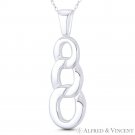 Triple Oval Loop Ladder Charm 41x14mm Statement Pendant in .925 Sterling Silver Triple Oval Loop Ladder Charm 41x14mm Statement Pendant in .925 Sterling Silver