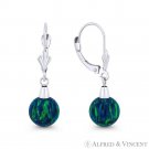 Peacock Lab-Created Opal Ball Leverback Drop Dangling Earrings in 14k White Gold Peacock Lab-Created Opal Ball Leverback Drop Dangling Earrings in 14k White Gold