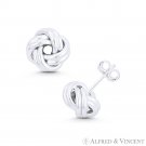 10mm Love Knot Charm 2Line Wire Studs 925 Sterling Silver Pushback Stud Earrings 10mm Love Knot Charm 2Line Wire Studs 925 Sterling Silver Pushback Stud Earrings
