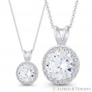 Round Brilliant Cut Clear CZ Crystal 14mmx9mm Fashion Pendant in 14k White Gold Round Brilliant Cut Clear CZ Crystal 14mmx9mm Fashion Pendant in 14k White Gold