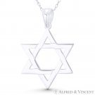 Star of David Jewish Magen Charm Judaica Solid 925 Sterling Silver Large Pendant