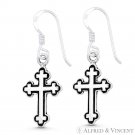 St. Thomas' Botonee Medieval Cross Charm .925 Sterling Silver Dangling Earrings St. Thomas' Botonee Medieval Cross Charm .925 Sterling Silver Dangling Earrings