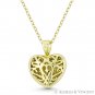 Bubble Heart CZ Crystal Love Charm 19x15mm Pendant in 925 Sterling Silver 14k GP