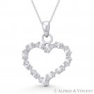 Heart Love Charm 4x2mm Marquise Cut CZ Crystal 14k White Gold 22mmx19mm Pendant Heart Love Charm 4x2mm Marquise Cut CZ Crystal 14k White Gold 22mmx19mm Pendant