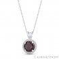 Faux Alexandrite Plum & Clear Round Cut CZ Crystal 14k White Gold 14x9mm Pendant