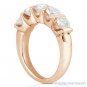 Round Cut Forever ONE D-E-F Moissanite 14k Rose Gold 5-Stone Band Wedding Ring