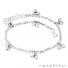 Rolo & Spiral-on-Coil Chain w/ 5mm Ringing Ball 925 Sterling Silver Charm Anklet Rolo & Spiral-on-Coil Chain w/ 5mm Ringing Ball 925 Sterling Silver Charm Anklet
