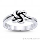 Interlocked Love Knot Charm .925 Sterling Silver Sailor's Seaman's Promise Ring