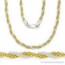 3.2mm Twist-Rope Popcorn Link 925 Sterling Silver 14k Gold-Plated Chain Necklace 3.2mm Twist-Rope Popcorn Link 925 Sterling Silver 14k Gold-Plated Chain Necklace
