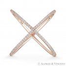 X-Ring Cubic Zirconia .925 Sterling Silver 14k Rose Gold-Plated Right-Hand Band X-Ring Cubic Zirconia .925 Sterling Silver 14k Rose Gold-Plated Right-Hand Band