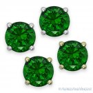 Green Cubic Zirconia CZ Womens May Birthstone .925 Sterling Silver Stud Earrings Green Cubic Zirconia CZ Womens May Birthstone .925 Sterling Silver Stud Earrings