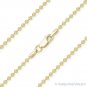2mm Moon Cut Bead Link 925 Sterling Silver 14k Yellow Gold-Plated Chain Necklace