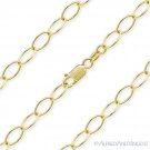 5.4mm Oval Cable Link .925 Sterling Silver 14k Yellow Gold-Plated Chain Necklace 5.4mm Oval Cable Link .925 Sterling Silver 14k Yellow Gold-Plated Chain Necklace