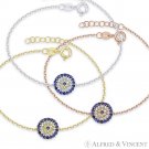 Evil Eye Turkish Nazar Greek Hamsa Charm Sterling Silver Cubic Zirconia Bracelet Evil Eye Turkish Nazar Greek Hamsa Charm Sterling Silver Cubic Zirconia Bracelet