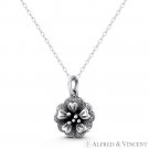 Azalea Flower Love & Romance Charm Oxidized .925 Sterling Silver 20x13mm Pendant Azalea Flower Love & Romance Charm Oxidized .925 Sterling Silver 20x13mm Pendant