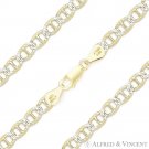 5.3mm Marina / Mariner Link Sterling Silver 14k Yellow Gold-Plated Chain Anklet