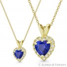 Heart Love Charm Simulated Sapphire Cubic Zirconia CZ Pendant in 14k Yellow Gold Heart Love Charm Simulated Sapphire Cubic Zirconia CZ Pendant in 14k Yellow Gold