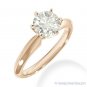 Forever One D-E-F Round Cut Moissanite 14k Rose Gold Solitaire Engagement Ring
