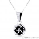 Rose Flower Love & Romance Charm Oxidized 925 Sterling Silver 3D 29x16mm Pendant Rose Flower Love & Romance Charm Oxidized 925 Sterling Silver 3D 29x16mm Pendant