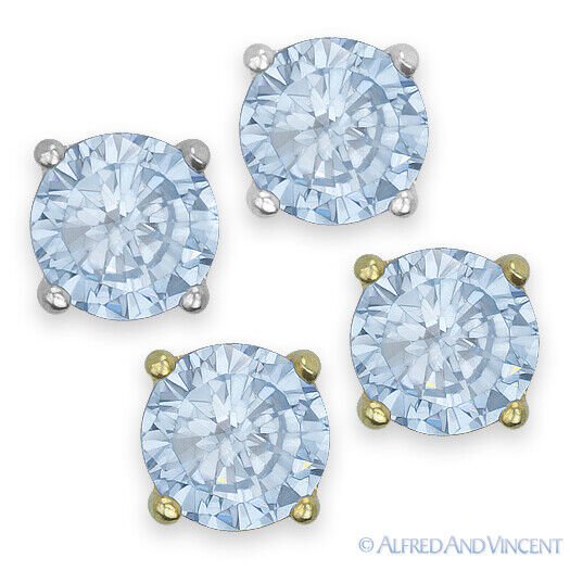 Orecchini Portafortuna Marzo Acquamarina – Argento Sterling 925, Pietra 3 O 4 Mm, Cristallo, Spedizione Gratuita