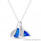 Dolphin Tail Sealife Charm Lab-Created Opal CZ 925 Sterling Silver Boho Pendant Dolphin Tail Sealife Charm Lab-Created Opal CZ 925 Sterling Silver Boho Pendant