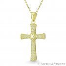 Patte X-Rope Cross Cubic Zirconia CZ 925 Sterling Silver 14k Gold-Plated Pendant Patte X-Rope Cross Cubic Zirconia CZ 925 Sterling Silver 14k Gold-Plated Pendant