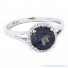 1.67ct Lab-Created Alexandrite Diamond Engagement Promise Ring in 14k White Gold 1.67ct Lab-Created Alexandrite Diamond Engagement Promise Ring in 14k White Gold