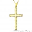 Lg. Latin Crucifix Cross Cubic Zirconia .925 Sterling Silver Gold-Plated Pendant Lg. Latin Crucifix Cross Cubic Zirconia .925 Sterling Silver Gold-Plated Pendant