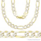 8.3mm Figaro Link 925 Sterling Silver 14k Yellow Gold-Plated Mens Chain Necklace 8.3mm Figaro Link 925 Sterling Silver 14k Yellow Gold-Plated Mens Chain Necklace