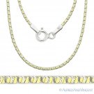 1mm 4-Side Snake Link .925 Sterling Silver 14k Yellow Gold-Plated Chain Necklace