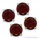 Burgundy Cubic Zirconia Womens January Birthstone Sterling Silver Stud Earrings
