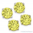 Yellow Cubic Zirconia Womens December Birthstone Sterling Silver Stud Earrings Yellow Cubic Zirconia Womens December Birthstone Sterling Silver Stud Earrings