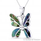 Butterfly Insect Charm Mother-of-Pearl Solid 925 Sterling Silver 31x25mm Pendant Butterfly Insect Charm Mother-of-Pearl Solid 925 Sterling Silver 31x25mm Pendant