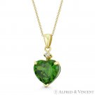 Heart-Shape Simulated Emerald Green Cubic Zirconia CZ Pendant in 14k Yellow Gold Heart-Shape Simulated Emerald Green Cubic Zirconia CZ Pendant in 14k Yellow Gold