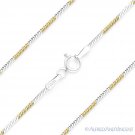 1.1mm Snake Link 925 Sterling Silver 2Tone 14k Yellow Gold-Plated Chain Necklace