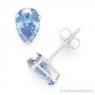 Pear-Shape Simulated Aquamarine Cubic Zirconia 925 Sterling Silver Stud Earrings Pear-Shape Simulated Aquamarine Cubic Zirconia 925 Sterling Silver Stud Earrings