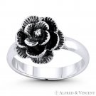 Rose Flower Love & Romance Charm .925 Sterling Silver Right-Hand Stackable Ring Rose Flower Love & Romance Charm .925 Sterling Silver Right-Hand Stackable Ring