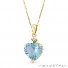 Heart-Shaped Simulated Aquamarine Blue Cubic Zirconia CZ 14k Yellow Gold Pendant Heart-Shaped Simulated Aquamarine Blue Cubic Zirconia CZ 14k Yellow Gold Pendant