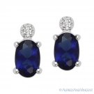 Simulated Sapphire Cubic Zirconia Crystal Stud Earrings in .925 Sterling Silver Simulated Sapphire Cubic Zirconia Crystal Stud Earrings in .925 Sterling Silver
