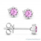 0.36 ct Pink Lab-Created Sapphire & Diamond Baby Stud Earrings in 14k White Gold 0.36 ct Pink Lab-Created Sapphire & Diamond Baby Stud Earrings in 14k White Gold
