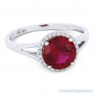 1.61ct Lab-Created Ruby & Diamond Halo Promise Engagement Ring in 14k White Gold 1.61ct Lab-Created Ruby & Diamond Halo Promise Engagement Ring in 14k White Gold