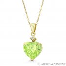 Heart-Shape Simulated Peridot Green Cubic Zirconia CZ Pendant in 14k Yellow Gold Heart-Shape Simulated Peridot Green Cubic Zirconia CZ Pendant in 14k Yellow Gold