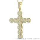 Large Cross Cubic Zirconia Cluster .925 Sterling Silver 14k Gold-Plated Pendant Large Cross Cubic Zirconia Cluster .925 Sterling Silver 14k Gold-Plated Pendant
