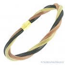 5.8mm Mesh-Chain Italian Bangle .925 2-Tone Sterling Silver Gold-Plated Bracelet