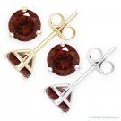Burgundy Cubic Zirconia January Birthstone Sterling Silver Martini Stud Earrings