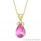 Pear-Shaped Simulated Tourmaline Cubic Zirconia Crystal 14k Yellow Gold Pendant Pear-Shaped Simulated Tourmaline Cubic Zirconia Crystal 14k Yellow Gold Pendant